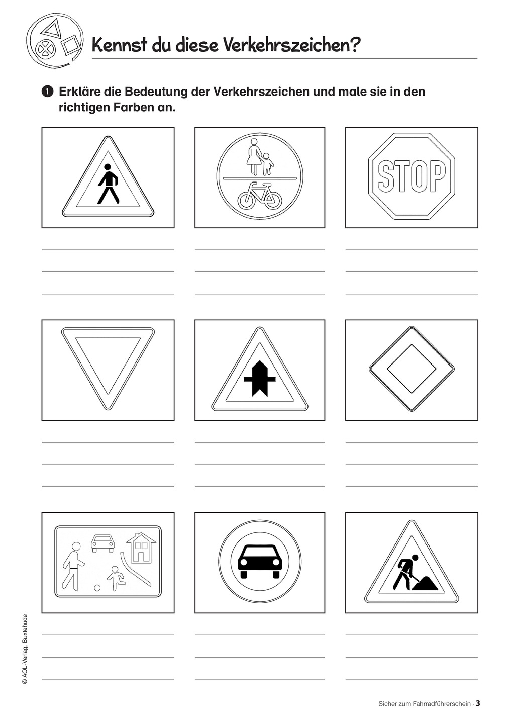Arbeitsblätter zum Thema Verkehrszeichen Preview 1