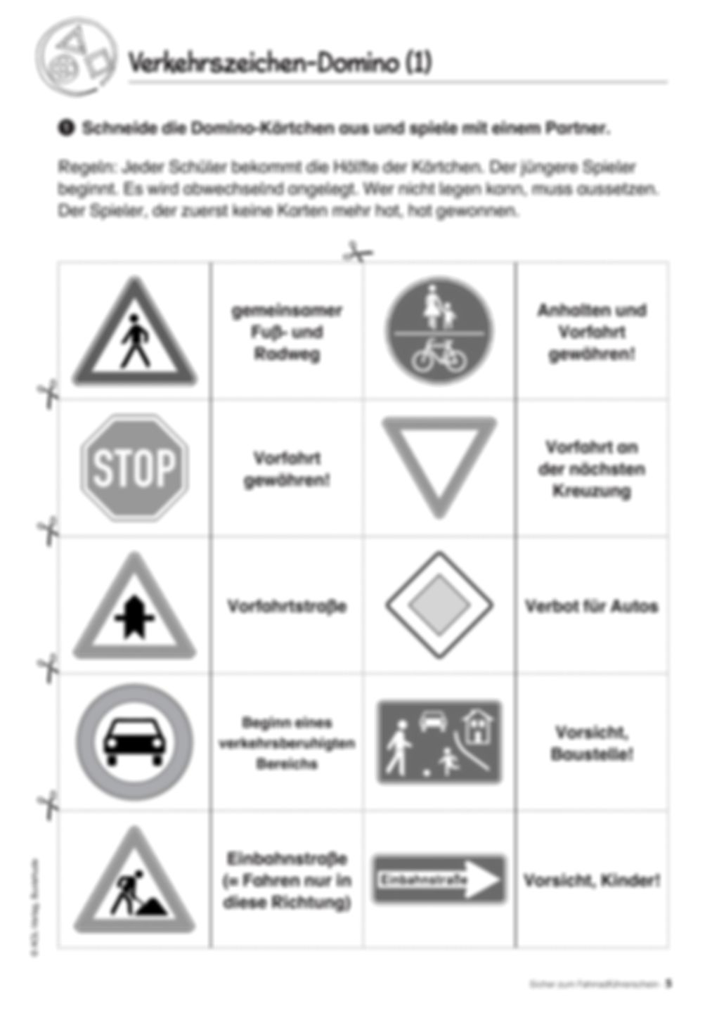 Arbeitsblätter zum Thema Verkehrszeichen Preview 3