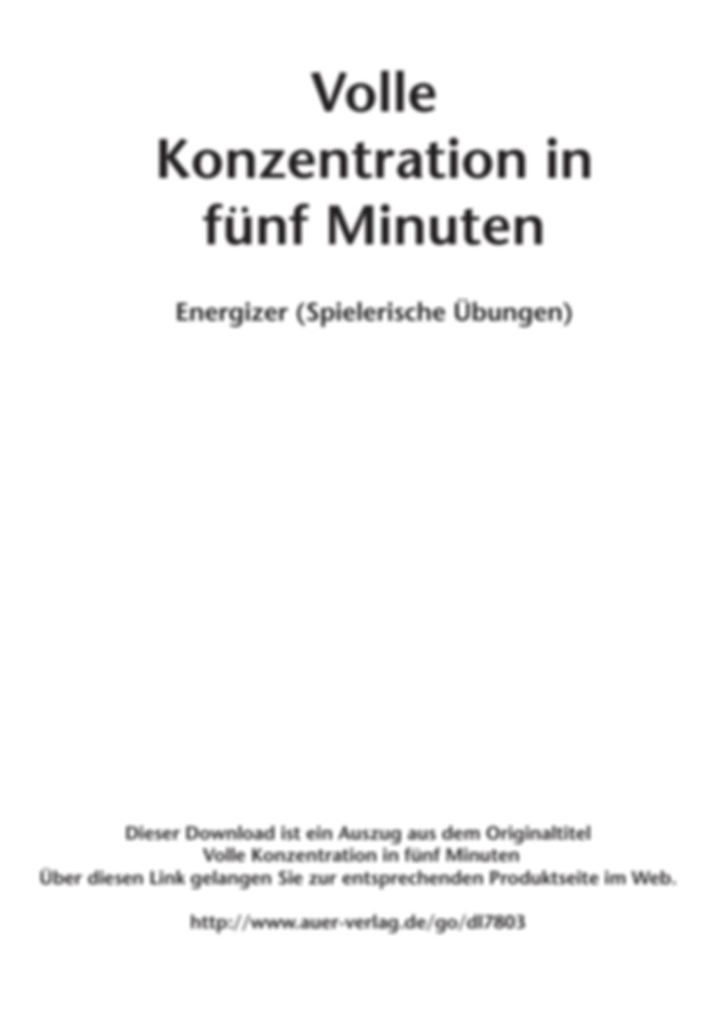 Konzentrationstraining: Energizer Preview 2