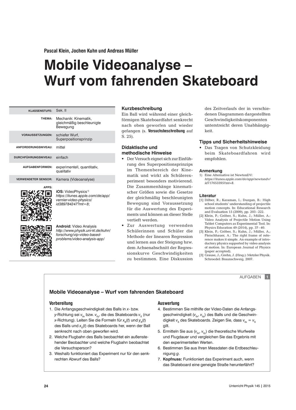 Mobile Videoanalyse – Wurf vom fahrenden Skateboard Preview 1